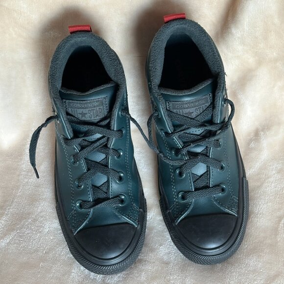 Converse Chuck Taylor All Star Street Mid Leather Sneakers Boys Size 3 Box Incl - Picture 5 of 16